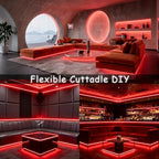 40 Feet Red Led Lights Strip Indoor Rope Lights Easy DIY Cuttable Strip Lights for Wine Cabinet Bar Room Bathroom Living Room Kitchen Ceiling Wall Vanity Mirror Decor - Image 5