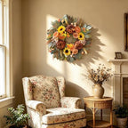 WANNA-CUL 24 Inch Sunflower Fall Front Door Wreath Farmhouse Harvest Decor - Image 5