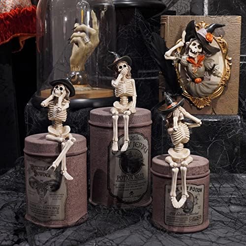 Newman House Studio Halloween-Décorations No-Evil-Skeleton-Figurines - Image 2