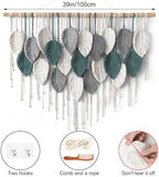 Weldomcor Large Macrame Wall Hanging Boho Home Decor, Handmade Bohemian Woven Leaves Macrame Tapestry Modern Aesthetic Chic Wall Art Decorations for Bedroom Living Room Nursery Office 39" W x 29.5" L - Image 2