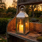 TRIROCKS Stainless Steel Candle Lanterns 12''H Decorative Candle Holders with Tempered Glass for Indoor Outdoor Porch Garden Parities and Wedding(Silver) by TRIROCKS