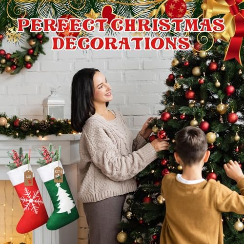 Shinymoon 12 Pack Christmas Stockings Bulk, Red, Green, Blue, Pink, Basic - Image 5