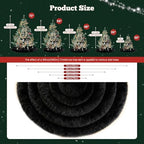 iMucci 48inch Christmas Tree Skirt Wool Fur Black Tree Skirt Small Tree Skirts Black Trees Skirt Holiday Party Decoration - Image 5