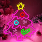 Christmas Neon Sign Pink Christmas Tree Neon Sign for Wall Decor Xmas Tree Led Sign with Candy Xmas Pink Tree Neon Light Up Signs for Bedroom Window Holiday Door Xmas Party Home Decoration Winter Porch by DpaintNeonSign