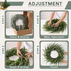 24" Artificial Christmas Cedar Wreath for Front Door Home Decoration - Image 5