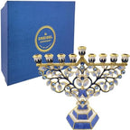 The Dreidel Company Hanukkah Menorah Enamel Hand-Painted Enameled Metal - Image 2