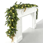 WANNA-CUL 9ft Real Touch Lighted Cedar Christmas Garland with Lights - Image 6