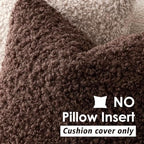 Foindtower Decorative Fuzzy Faux Fur Throw Pillow Covers 22x22 Red Brown - Image 3