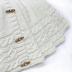60-Inch Cable Sweater Knit Christmas Tree Skirt with Wooden Toggles, Cream - Image 5