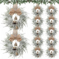 Civaner 12 Pcs 10" Mini Christmas Cabinet Wreaths with Bells and Ribbon by Civaner