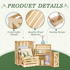 5 Pcs Wooden Crates for Display, Nesting Wood Crate for Storage, 5 Size - Image 3