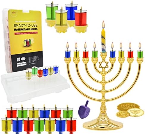 The Dreidel Company Hanukkah Pre-Filled 100 Percent Olive Oil Glass Cup Candles, 2.5 Hours, Pre-Filled Ready to Use - 44 Cups for All 8 Nights of Hanukkah by TheDreidelCompany