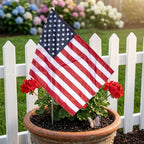 Bradford Small American Flags on Stick 6 Pcs 12x18 inch for Yard Lawn Decorations, Heavy Duty Mini Hand Held Handheld US USA Flags with Retractable Pole Stakes for Garden Planter Outside - Image 5