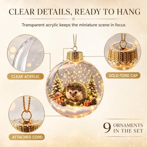 Glowing Christmas Story Ornaments, 9-Piece Light Up Mini Scene Set (Set E) - Image 5