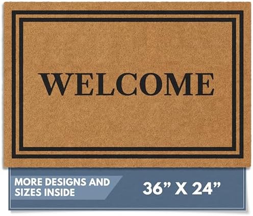 Barnyard Designs Natural Coco Coir Non-Slip Doormat (24x36, Welcome) by BarnyardDesigns