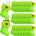 Realspring 48 Pcs Mini Christmas Stockings 6 Inch Green Faux Fur Stockings by Realspring