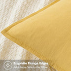MIULEE Decorative Linen Pillow Covers 20x20 Inch Yellow - Image 2