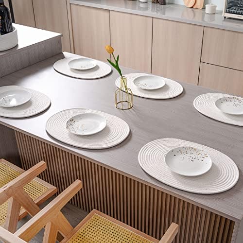 Oval Cotton Rope Placemat Set (7, Warm Ivory) - Image 2