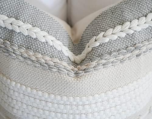 BlissBlush Gray Boho Throw Pillow Cover 18x18 Grey Decorative Accent Pillow for Couch Square Woven Textured Pillowcase Modern Farmhouse Pillow for Bed Bohemian Pillow Cover (Pack of 1) - Image 7