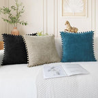 CaliTime Decorative Couch Throw Pillow Covers 22 X 22 Inches Black - Image 5