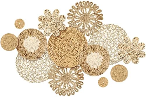 Glenmal 13 Pcs Boho Wall Basket Decor Set Woven Rattan Seagrass,Plain by Glenmal