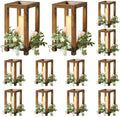 12Pcs Wooden Lanterns Wedding Centerpiece for Decorative, Rustic Candle Holder Decorative for Wedding Party, Flameless Candle Lantern for Valentine Wedding Table Decor by Gloserin