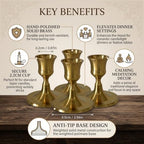 Bronze Wine Glass Metal Candlestick Holders - Vintage Modern Metal Taper Candle Holders, Decorative Centerpiece for Table Mantel, Wedding Kitchen Home Decor, Wedding Gift,30Pcs - Image 6