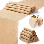 15 Pack Burlap Table Runners Bulk 12 x 71 Inch Rustic Jute Tablerunner Khaki Farmhouse Country Burlap Runners for Wedding Banquet Birthday Holiday Party Kitchen Dining Table Decorations(Tassel) by Buryeah
