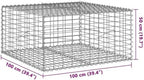 vidaXL Gabion Basket with Cover 39.4"x39.4"x19.7" Galvanized Iron - Image 3