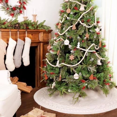 Knit Christmas Tree Skirts, Neutral Tree Skirt, Cozy Christmas Decorations - Image 4