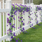 GTIDEA 6Pcs Artificial Hanging Morning Glory Flower Garland Purple 36Feet - Image 7