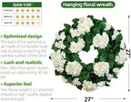 27" Hydrangea Wreath for Front Door – All-Season Wedding Décor with Lamb’s Ear Leaves & Hydrangea Blooms – Spring/Summer Farmhouse Style, Perfect Year-Round Decoration (White Hydrangea, Extra Large) - Image 5