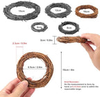 40 Pieces 4 Inch Natural Grapevine Wreath, Small Grapevine Wreaths, Vine Branch Wreath, for Christmas, Weddings, DIY Crafts, Parties and Festive Holiday Ornaments - Image 2