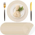 Geosar 120 Pcs Disposable Paper Placemats Round Paper Placemat, Beige by Geosar