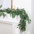 RECUTMS 4Pcs Artificial Silk Willow Leaves Vine Twigs 5.9Ft Green Garland - Image 2