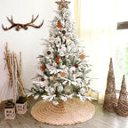 36 inch Christmas Tree Skirt: Chunky Knit Tree Skirt for 6ft Tree, Crochet Beige Small Tree Skirt, Vintage Tree Skirts, Rustic Farmhouse Christmas Decorations - Image 6