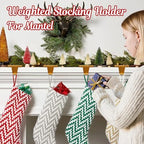 HMASYO Christmas Stocking Holders for Mantle Set of 4, Gold Heavy Duty Iron Stocking Hangers Base, Low Profile Weighted Stocking Holder Hooks for Fireplace Tabletop Shelf Christmas Decoration - Image 6