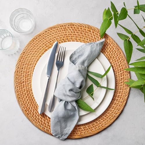 4 Pack Rattan Round Placemats, 13 Inch Woven Table Mats - Image 6