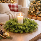 DDHS 23" Boxwood Wreaths Front Door, Artificial Spring Summer Wreath with Sash and Foldable, Green Year Round Indoor Outdoor for Farmhouse Fireplaces and Porches DIY St Patricks Day Decorations - Image 6