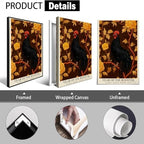 Elegant Chinese Lunar Year of the Rooster Art Print – Golden Chrysanthemum Zodiac Wall Decor for Home Bathroom Living Room Kitchen – Aesthetic Family Wall Decor Prints 8X12 in Wrapped Framed - Image 2