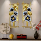 BIOGRN 2 Pcs 3D Metal Wall Art, 34"x15" Framed Ginkgo Wall Sculptures - Image 2