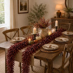 4 PCS 6.5Ft Artificial Fall Leaves Garland with Italian Ruscus Greenery - Image 6