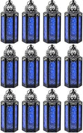 Vela Lanterns Decorative Indoor Moroccan Candle Holder, Cobalt, M, 12-Pack by VelaCandleLanterns