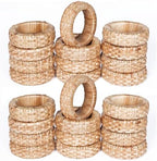 Goroly Home Rattan Napkin Rings Set of 24 for Wedding Party Decoration, Napkin Holder for Table Decoration, Christmas Table Decorations, Thanksgiving Home Decor (Brown) - Image 3