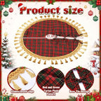 Blueweenly 48 Inch Christmas Tree Skirt, Red and Green Plaid - Image 3