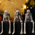 Skeleton Halloween Decorations Indoor, No Evil Resin Figurines by HOLIHIFI