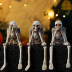 Skeleton Halloween Decorations Indoor, No Evil Resin Figurines by HOLIHIFI