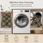 Easy Jute 2x4 Entryway Rug, Black & Beige Diagonal Plaid, Washable - Image 5