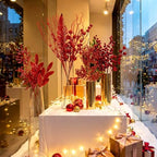 66 Pcs Red Christmas Glitter Picks and Sprays - Image 6
