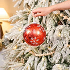 JORNOY Christmas Balls Ornaments Set, 6 inch/150mm Extra Large Shatterproof Plastic Hanging Bulbs for Xmas Tree Decorations Holiday Party with String, 4 Pack-Red&White - Image 2